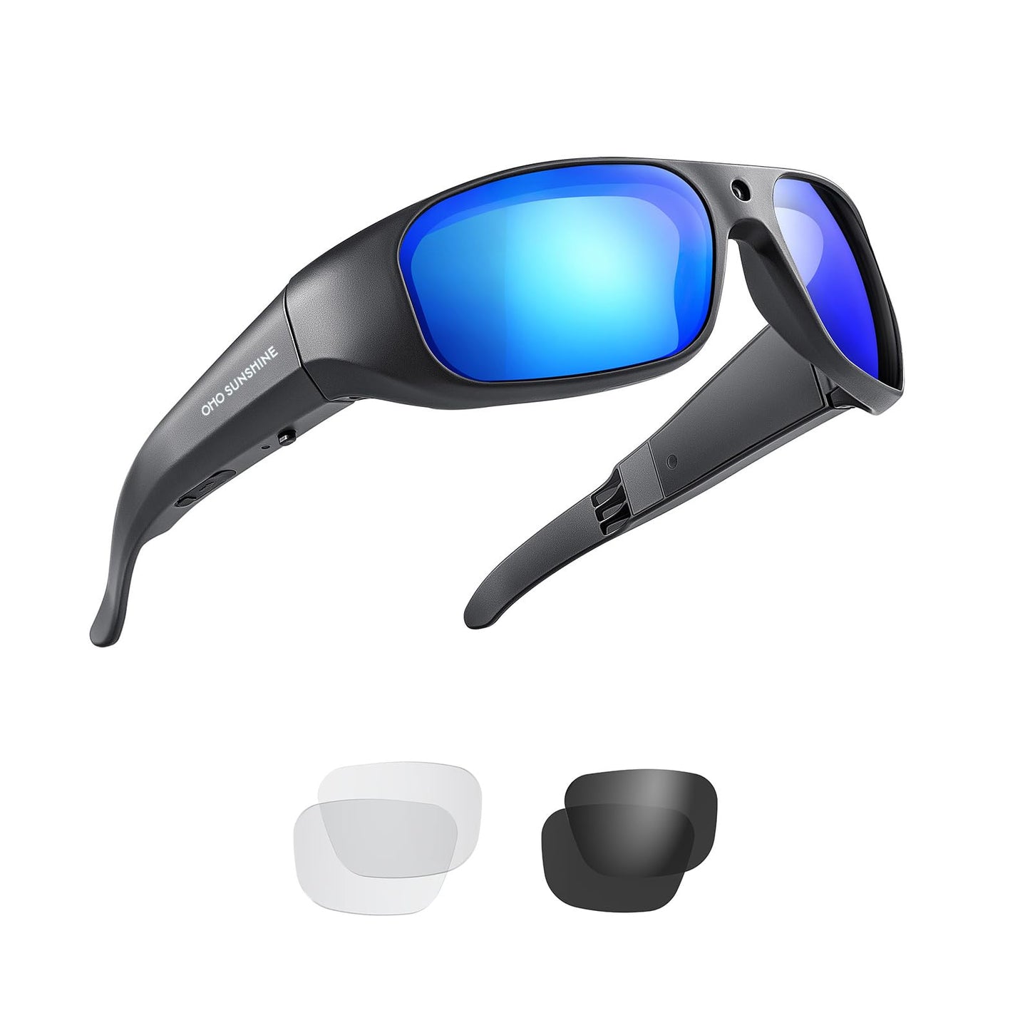 OhO Camera Glasses4K Pro 24M Resolution H.265 Smart Glasses with Built-in 128GB MemoryUV400 Sunglasses for Outdoor Sport